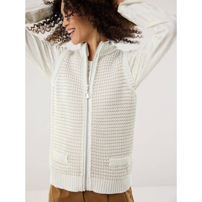 Walbusch Reißverschlussweste Sommertweed, normale Größen, Farbe Weiß, 46, spannende Strickstruktur leichtes italienisches Bändchengarn Damen Walbusch Reißverschlussweste Sommertweed, normale Größen, Farbe Weiß, 46, spannende Strickstruktur leichtes italienisches Bändchengarn Damen
