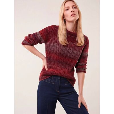 Walbusch Grobstrick-Pullover Farbverlauf, , Farbe Rot, 40, hergestellt in Europa italienisches Garn Damen Walbusch Grobstrick-Pullover Farbverlauf, , Farbe Rot, 40, hergestellt in Europa italienisches Garn Damen