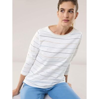 Walbusch Baumwollshirt Lurexringel, normale Größen, Farbe Weiß, 38, dezenter Lurexringel vielseitig kombinierbar Damen Walbusch Baumwollshirt Lurexringel, normale Größen, Farbe Weiß, 38, dezenter Lurexringel vielseitig kombinierbar Damen