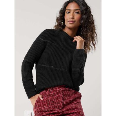 Walbusch Pullover Paillettenstreifen, noch offen: Größenlauf, Farbe Schwarz, 46, nahtlos gestrickt mit edlem Cashmere Damen Walbusch Pullover Paillettenstreifen, noch offen: Größenlauf, Farbe Schwarz, 46, nahtlos gestrickt mit edlem Cashmere Damen