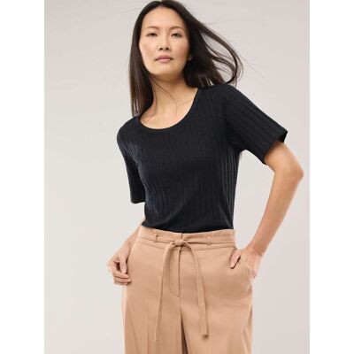 Walbusch Baumwollshirt Rippenstruktur, normale Größen, Farbe Schwarz, 46, vielseitig kombinierbar hautfreundlich Damen Walbusch Baumwollshirt Rippenstruktur, normale Größen, Farbe Schwarz, 46, vielseitig kombinierbar hautfreundlich Damen