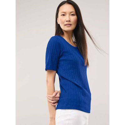 Walbusch Baumwollshirt Rippenstruktur, normale Größen, Farbe Blau, 40, vielseitig kombinierbar hautfreundlich Damen Walbusch Baumwollshirt Rippenstruktur, normale Größen, Farbe Blau, 40, vielseitig kombinierbar hautfreundlich Damen