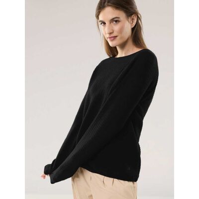 Walbusch Sweatshirt mit Struktur, normale Größen, Farbe Schwarz, 36, weicher Baumwollmix moderner Blousoneffekt Damen Walbusch Sweatshirt mit Struktur, normale Größen, Farbe Schwarz, 36, weicher Baumwollmix moderner Blousoneffekt Damen