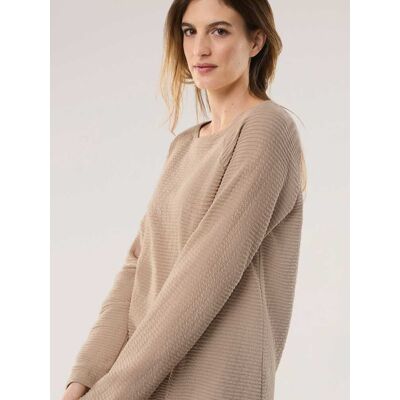 Walbusch Sweatshirt mit Struktur, normale Größen, Farbe Beige, 38, weicher Baumwollmix moderner Blousoneffekt Damen Walbusch Sweatshirt mit Struktur, normale Größen, Farbe Beige, 38, weicher Baumwollmix moderner Blousoneffekt Damen