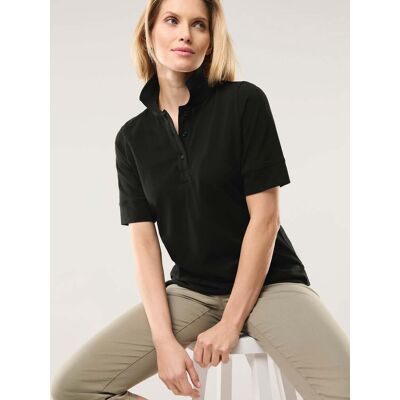 Walbusch Pimacotton Basic Polo Halbarm, normale Größen, Farbe Schwarz, 42, aus feiner Pima Cotton weich und atmungsaktiv Damen Walbusch Pimacotton Basic Polo Halbarm, normale Größen, Farbe Schwarz, 42, aus feiner Pima Cotton weich und atmungsaktiv Damen
