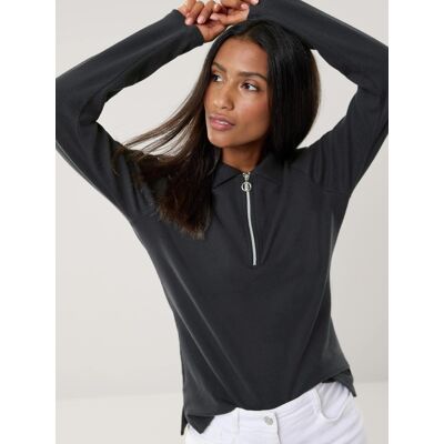 Walbusch Rippenpolo Zip&Go, normale Größen, Farbe Schwarz, 38, softer angerauter Jersey warm & weich Damen Walbusch Rippenpolo Zip&Go, normale Größen, Farbe Schwarz, 38, softer angerauter Jersey warm & weich Damen
