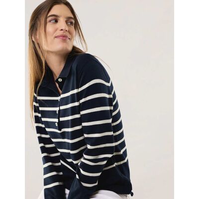 Walbusch Polo-Pullover mit Seide, noch offen: Größenlauf, Farbe Blau, 44, edle Baumwoll-Seiden-Mischung modern und doch zeitlos Damen Walbusch Polo-Pullover mit Seide, noch offen: Größenlauf, Farbe Blau, 44, edle Baumwoll-Seiden-Mischung modern und doch zeitlos Damen