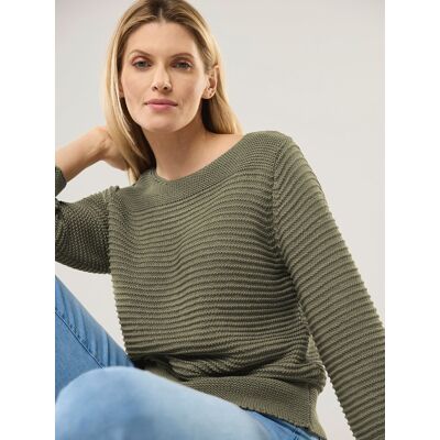 Walbusch Pullover aus Bändchengarn, normale Größen, Farbe Grün, 52, weicher Baumwollmix hochwertiges Bändchengarn Damen Walbusch Pullover aus Bändchengarn, normale Größen, Farbe Grün, 52, weicher Baumwollmix hochwertiges Bändchengarn Damen