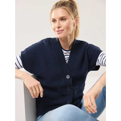 Walbusch Strickweste mit Waffelstruktur, normale Größen, Farbe Blau, 46, edler Strukturstrick italienisches Garn Damen Walbusch Strickweste mit Waffelstruktur, normale Größen, Farbe Blau, 46, edler Strukturstrick italienisches Garn Damen