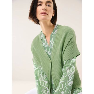 Walbusch Strickweste Strukturmuster, normale Größen, Farbe Grün, 44, modern-lässiger Schnitt komfortabler Baumwollmix Damen Walbusch Strickweste Strukturmuster, normale Größen, Farbe Grün, 44, modern-lässiger Schnitt komfortabler Baumwollmix Damen