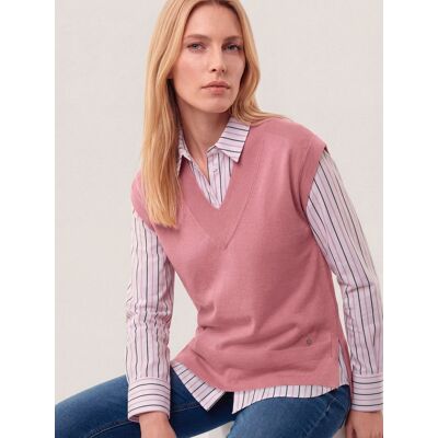 Walbusch Merino Pullunder mit V-Ausschnitt, normale Größen, Farbe Rosa, 46, reine Merinowolle temperaturausgleichend Damen Walbusch Merino Pullunder mit V-Ausschnitt, normale Größen, Farbe Rosa, 46, reine Merinowolle temperaturausgleichend Damen