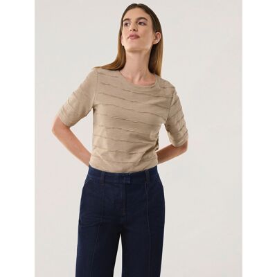 Walbusch Baumwollshirt Streifenstruktur, normale Größen, Farbe Beige, 52, angenehm zu tragen atmungsaktive Baumwolle Damen Walbusch Baumwollshirt Streifenstruktur, normale Größen, Farbe Beige, 52, angenehm zu tragen atmungsaktive Baumwolle Damen