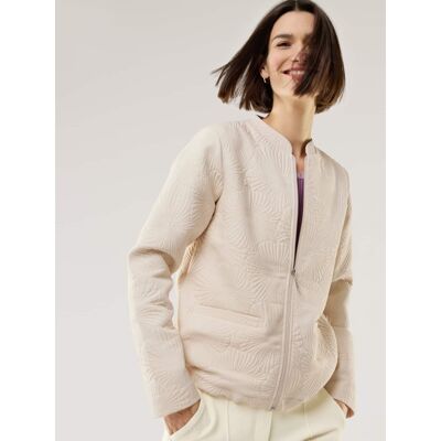 Walbusch Strukturblouson, normale Größen#Kurzgrößen, Farbe Beige, 46, edler Jacquard schmeichelnder Blousonkragen Damen Walbusch Strukturblouson, normale Größen#Kurzgrößen, Farbe Beige, 46, edler Jacquard schmeichelnder Blousonkragen Damen