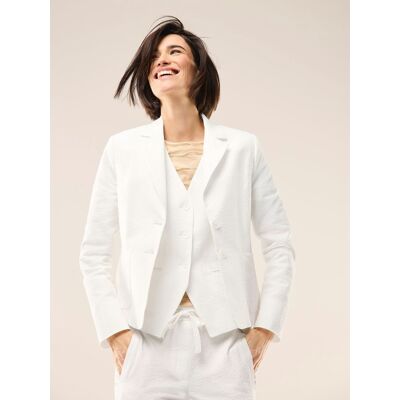 Walbusch Seersucker Blazer, normale Größen#Kurzgrößen, Farbe Weiß, 18, besonders luftdurchlässig atmungsaktive Baumwolle Damen Walbusch Seersucker Blazer, normale Größen#Kurzgrößen, Farbe Weiß, 18, besonders luftdurchlässig atmungsaktive Baumwolle Damen