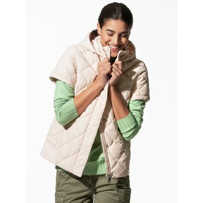 Walbusch Steppweste Hoodie, normale Größen, Farbe Beige, 48, abnehmbare Kapuze Halbarm Damen Walbusch Steppweste Hoodie, normale Größen, Farbe Beige, 48, abnehmbare Kapuze Halbarm Damen