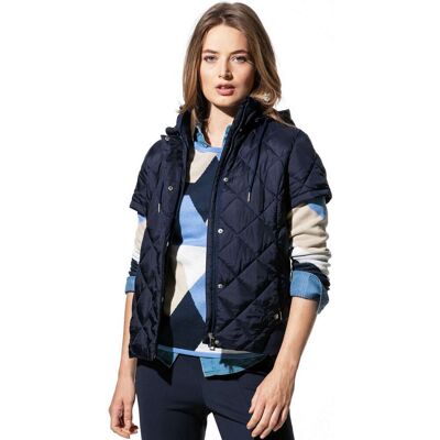 Walbusch Steppweste Hoodie, normale Größen, Farbe Blau, 48, abnehmbare Kapuze Halbarm Damen Walbusch Steppweste Hoodie, normale Größen, Farbe Blau, 48, abnehmbare Kapuze Halbarm Damen
