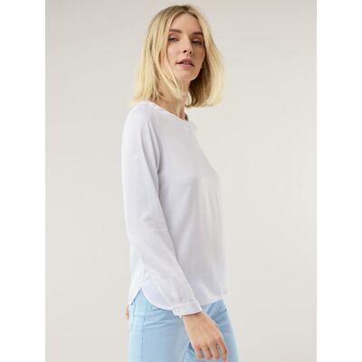 Walbusch T-Shirt-Bluse Extra Leicht, normale Größen, Farbe Weiß, 48, mit langem Arm weichfließend Damen Walbusch T-Shirt-Bluse Extra Leicht, normale Größen, Farbe Weiß, 48, mit langem Arm weichfließend Damen