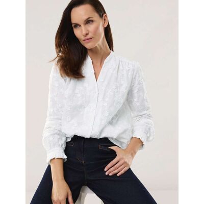 Walbusch Bluse mit Blütenstickerei, noch offen: Filter Passform#normale Größen, Farbe Weiß, 46, leicht und atmungsaktiv reine Baumwolle Damen Walbusch Bluse mit Blütenstickerei, noch offen: Filter Passform#normale Größen, Farbe Weiß, 46, leicht und atmungsaktiv reine Baumwolle Damen