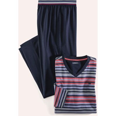 Walbusch V-Pyjama Maritim, , Farbe Blau, 56, atmungsaktive Baumwolle leicht & bequem Herren Walbusch V-Pyjama Maritim, , Farbe Blau, 56, atmungsaktive Baumwolle leicht & bequem Herren