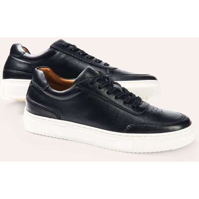 Walbusch Classic-Tennis Sneaker, noch offen: Größenlauf, Farbe Schwarz, 44, luftige Perforierung atmungsaktives Lederfutter Herren Walbusch Classic-Tennis Sneaker, noch offen: Größenlauf, Farbe Schwarz, 44, luftige Perforierung atmungsaktives Lederfutter Herren