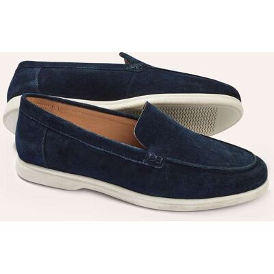 Walbusch Velours-Loafer, noch offen: Größenlauf, Farbe Blau, 39, hochwertiges Veloursleder atmungsaktives Lederfutter Herren Walbusch Velours-Loafer, noch offen: Größenlauf, Farbe Blau, 39, hochwertiges Veloursleder atmungsaktives Lederfutter Herren