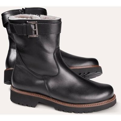 Walbusch Lammfell-Stiefelette, noch offen: Größenlauf, Farbe Schwarz, 7,5, hergestellt in Deutschland weiche Vorderfußpolsterung Damen Walbusch Lammfell-Stiefelette, noch offen: Größenlauf, Farbe Schwarz, 7,5, hergestellt in Deutschland weiche Vorderfußpolsterung Damen