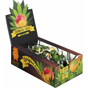 Multitrance Cannabis Mango Kush Lollies – Displaykarton (70 Lollies), 1260 g Multitrance Cannabis Mango Kush Lollies – Displaykarton (70 Lollies), 1260 g