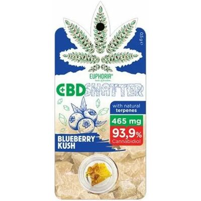 Euphoria Shatter Blueberry Kush (93 bis 465 mg CBD) Euphoria Shatter Blueberry Kush (93 bis 465 mg CBD)