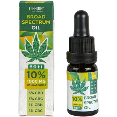 Euphoria Breitband-CBD-Öl 10 %, 1000 mg, 10 ml Euphoria Breitband-CBD-Öl 10 %, 1000 mg, 10 ml