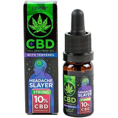 Euphoria CBD 10 % Öl mit Terpenen, 10 ml, 1000 mg - Headache Slayer Euphoria CBD 10 % Öl mit Terpenen, 10 ml, 1000 mg - Headache Slayer