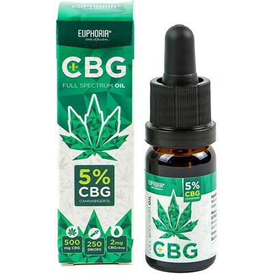 Euphoria CBG:CBD Hanföl 5%, 10 ml, 500:100 mg Euphoria CBG:CBD Hanföl 5%, 10 ml, 500:100 mg