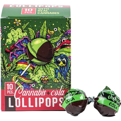Euphoria Cannabis-Lolli in der Schachtel, Cola-Geschmack (10 x 12 g) Euphoria Cannabis-Lolli in der Schachtel, Cola-Geschmack (10 x 12 g)