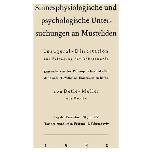 Springer Berlin Heidelberg Sinnesphysiologische und psychologische Untersuchungen an Musteliden