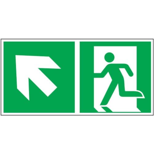 Abtec Rettungswegschild mit Pfeil oben links