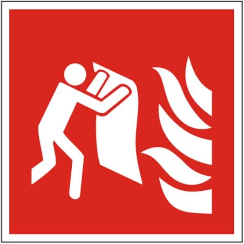 Abtec Brandschutzschild Feuerlöschdecke, nach ISO 7010 / F016, mit Symbol Löschdecke