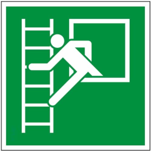 Abtec Symbol nach ISO 7010 Notfenster mit Fluchtleiter (F, 200 x 200 mm)