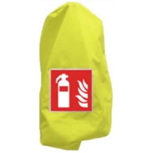 Abtec Schutzhaube für 2 kg/l Feuerlöscher in NEONGELB mit Symbol F 001 (Polyester)