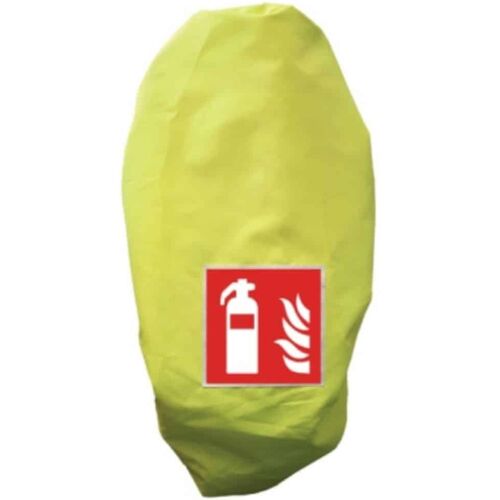 Abtec Schutzhaube für 5 kg Co2 Feuerlöscher in NEONGELB mit Symbol F 001 (Polyester)