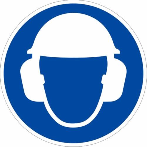 Abtec Gebotsschild als Symbol Gehör- und Kopfschutz benutzen