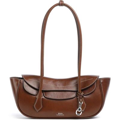 Polo Ralph Lauren Blaze Small Schultertasche aus Leder, braun Polo Ralph Lauren Blaze Small Schultertasche aus Leder, braun