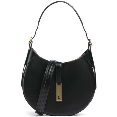 Polo Ralph Lauren ID Collection Small Schultertasche aus Leder, schwarz Polo Ralph Lauren ID Collection Small Schultertasche aus Leder, schwarz