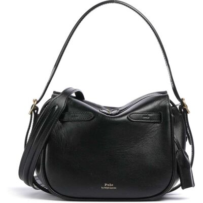 Polo Ralph Lauren ID Collection Small Schultertasche aus Leder, schwarz Polo Ralph Lauren ID Collection Small Schultertasche aus Leder, schwarz