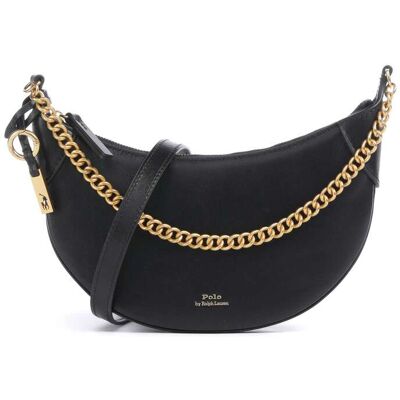 Polo Ralph Lauren ID Collection Small Schultertasche aus Leder, schwarz Polo Ralph Lauren ID Collection Small Schultertasche aus Leder, schwarz
