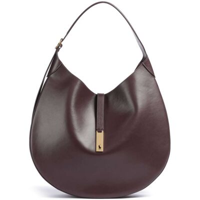 Polo Ralph Lauren ID Collection Medium Beuteltasche aus Leder, lila Polo Ralph Lauren ID Collection Medium Beuteltasche aus Leder, lila