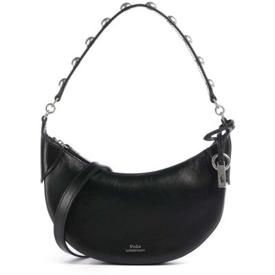 Polo Ralph Lauren ID Collection Small Schultertasche aus Leder, schwarz Polo Ralph Lauren ID Collection Small Schultertasche aus Leder, schwarz