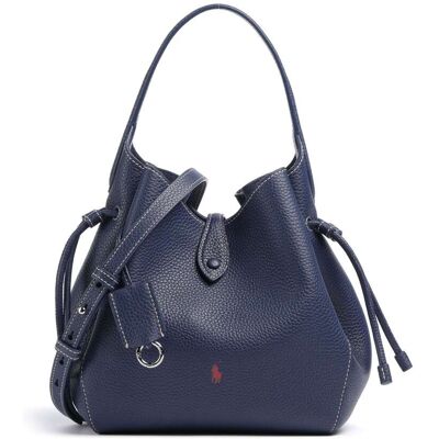 Polo Ralph Lauren Play Medium Bucket Handtasche aus Leder, blau Polo Ralph Lauren Play Medium Bucket Handtasche aus Leder, blau
