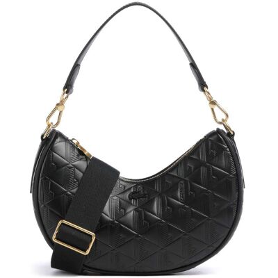 Lacoste Maheki Schultertasche aus Leder, schwarz Lacoste Maheki Schultertasche aus Leder, schwarz
