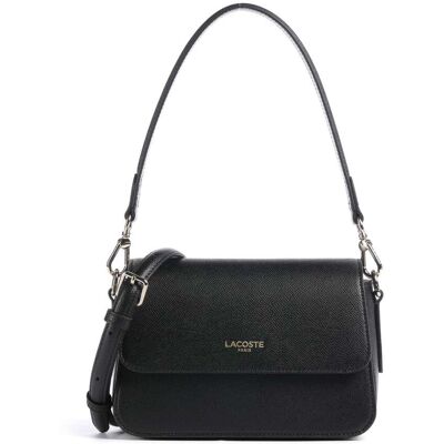 Lacoste Champs Elysees Schultertasche aus Leder, schwarz Lacoste Champs Elysees Schultertasche aus Leder, schwarz