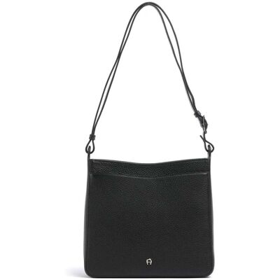 Aigner Pura M Schultertasche aus Leder, schwarz Aigner Pura M Schultertasche aus Leder, schwarz