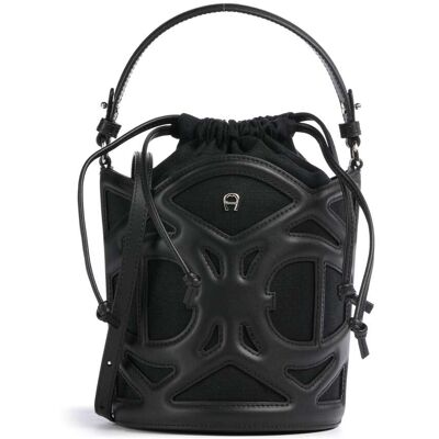 Aigner Azzurra S Bucket Handtasche aus Leder, schwarz Aigner Azzurra S Bucket Handtasche aus Leder, schwarz
